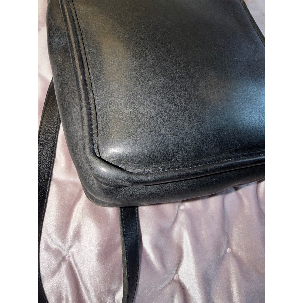 Vtg Coach Murphy Blk Leather Bag Crossbody Turnlock Brass Classic 9930 Mini - Picture 12 of 15